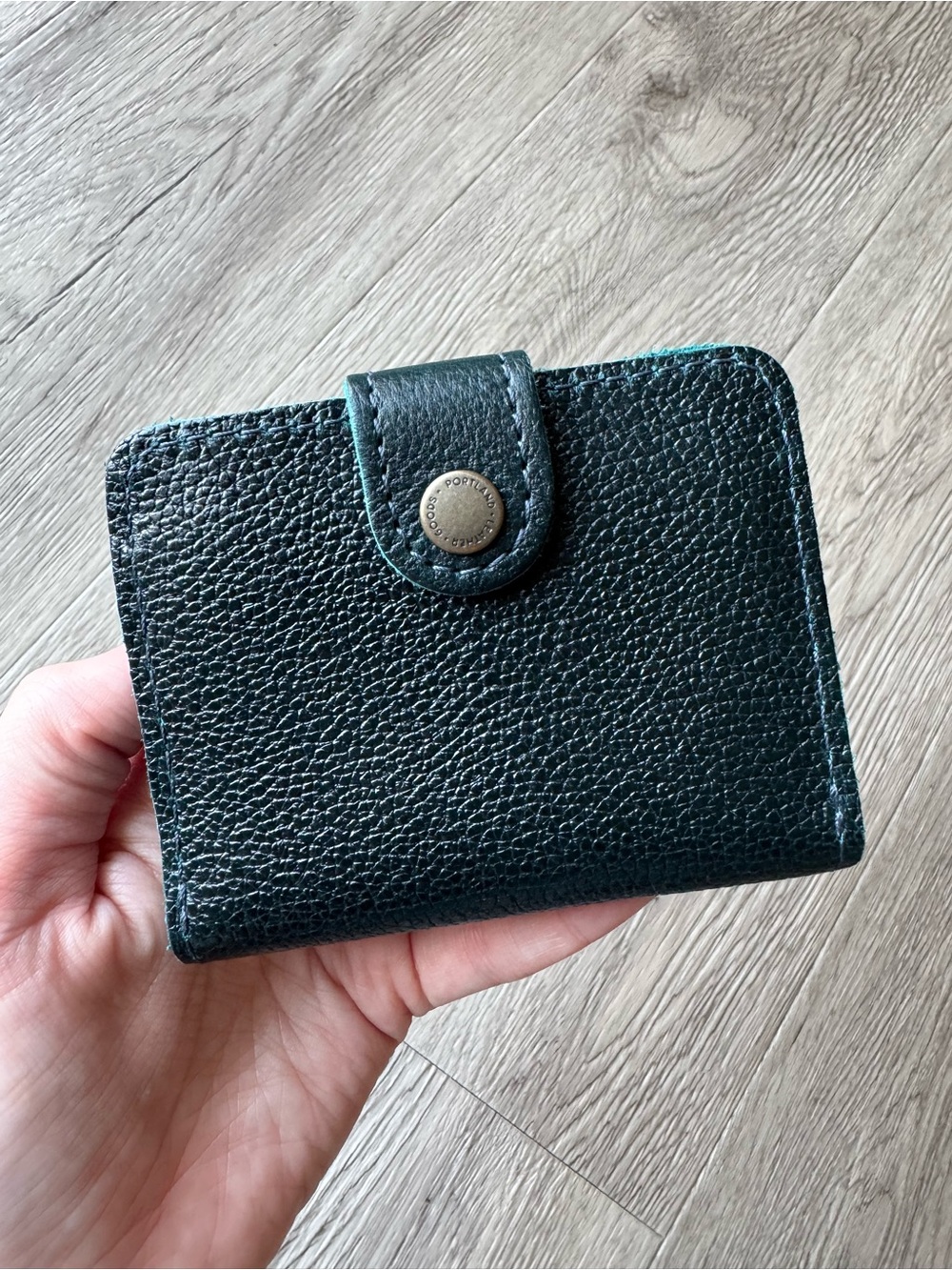 Portland Leather Boreal Mini Bifold Wallet Blue Green
